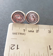 Load image into Gallery viewer, Love truth, stud earrings. hand made wax seal earrings.