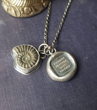 Load image into Gallery viewer, Man proposes, God disposes.  L&#39;homme proposes, Dieu disposes.....  wax seal pendant . Sterling silver.