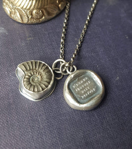 Man proposes, God disposes.  L&#39;homme proposes, Dieu disposes.....  wax seal pendant . Sterling silver.
