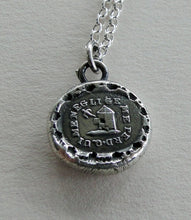 Load image into Gallery viewer, He who Neglects me loses me.... wax seal pendant, necklace, chain  sterling silver, pendant, bird necklace, birdcage necklace, silver charm
