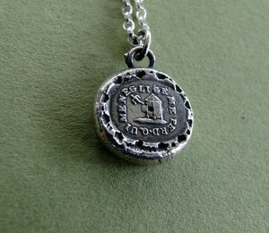 He who Neglects me loses me.... wax seal pendant, necklace, chain  sterling silver, pendant, bird necklace, birdcage necklace, silver charm