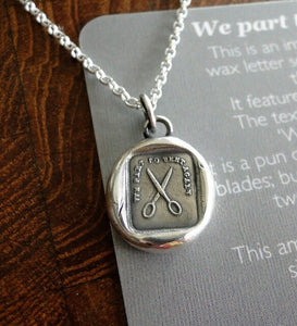 We part to meet again…….Sterling silver, antique wax seal impression, handmade, pendant.