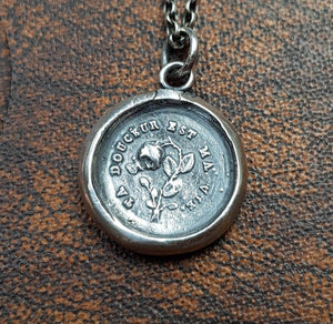 Flower and butterfly pendant Your sweetness is my life. Ta doucéur est ma vie...  you are my everything. Antique wax letter seal.