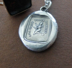 Antique wax seal Witch pendant. -  All have their hobbies.  Antique wax letter seal. victorian gothic pendant, halloween theme.