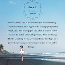 Load image into Gallery viewer, Dinna forget, tiny antique wax letters seal impression, silver handmade pendant.