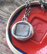 Load image into Gallery viewer, Friendship pendant. Antique wax letter seal jewellery. Sterling silver amulet. best friend pendant.