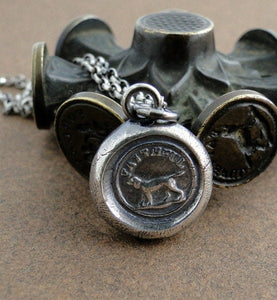 Faithfu dogl - Wax Seal Necklace - Faithful Friend, Loyalty, Devotion,  Dog Friendship Necklace.