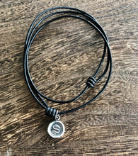Load image into Gallery viewer, Adjustable leather necklace. Perfect to hang your amulets on. 2mm black leather.