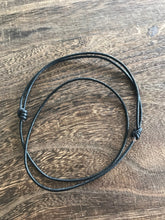 Load image into Gallery viewer, Adjustable leather necklace. Perfect to hang your amulets on. 2mm black leather.