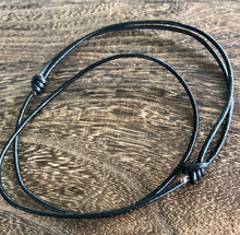 Load image into Gallery viewer, Adjustable leather necklace. Perfect to hang your amulets on. 2mm black leather.