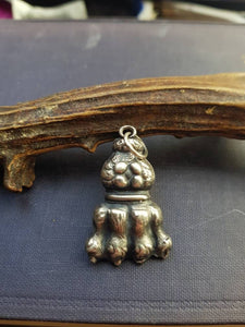 lion paw pendant, Cat pendant, Large Sterling silver handmade lions paw. victorian inspired gothic jewelry. Protection and courage.