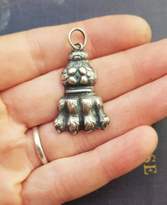 lion paw pendant, Cat pendant, Large Sterling silver handmade lions paw. victorian inspired gothic jewelry. Protection and courage.