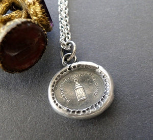 Lantern pendant. Brighter hours will come, Antique wax seal jewelry. the future is bright. Dark days are over.