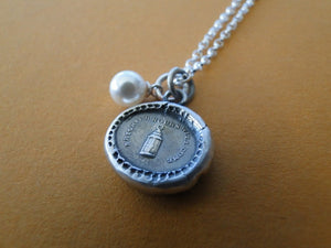 Lantern pendant. Brighter hours will come, Antique wax seal jewelry. the future is bright. Dark days are over.