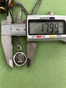 Too much overwhelms me,   Wax seal jewelry, sterling silver meaningful pendant.  mental health, depression, fragile gift