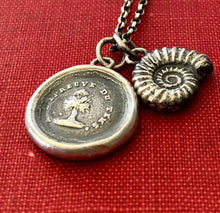 Load image into Gallery viewer, Oak Tree pendant, antique wax letter seal.  loyal and steadfast pendant