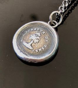Oak Tree pendant, antique wax letter seal.  loyal and steadfast pendant