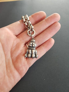Fabulous, sterling, lions paw pendant. Heavy sterling silver,  statement necklace. Victorian inspired. Heirloom quality.