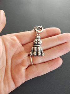 Fabulous, sterling, lions paw pendant. Heavy sterling silver,  statement necklace. Victorian inspired. Heirloom quality.