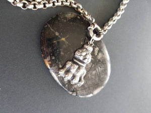 Fabulous, sterling, lions paw pendant. Heavy sterling silver,  statement necklace. Victorian inspired. Heirloom quality.