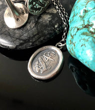 Load image into Gallery viewer, Silver Anchor Necklace Wax Seal Necklace, Nautical Jewelry, sailor pendant, &#39;Hope&#39; pendant.