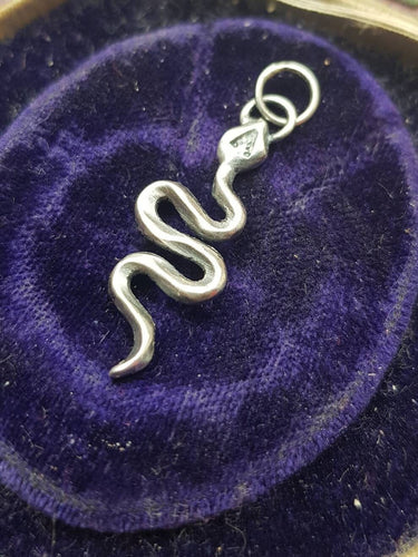 Sterling silver snake pendant.  handmade snake charm. add on for your totem necklace. spirit animal