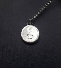 Load image into Gallery viewer, Antique Oil lamp pendant.I give my all.  Antique wax letter seal. Sterling French pendant necklace