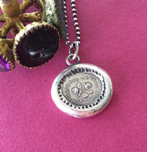 Load image into Gallery viewer, Seize the day, Rose pendant. Antique wax seal seal. Stop and smell the roses. mourning jewelry. memento mori.