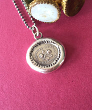 Load image into Gallery viewer, Seize the day, Rose pendant. Antique wax seal seal. Stop and smell the roses. mourning jewelry. memento mori.