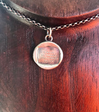 Load image into Gallery viewer, A kiss is sweet when lovers meet.  antique wax seal jewellery. seal jewelry.  handmade sterling pendant. meaningful gift for lover.