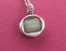 Load image into Gallery viewer, Motto pendant, More devil than joy. Wonderful antique wax letter seal impression. Victorian seal impression.