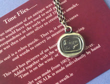 Load image into Gallery viewer, Wings pendant, Antique wax letter seal pendant. sterling silver necklace . Time flies, memento mori jewellery.  Life is short.