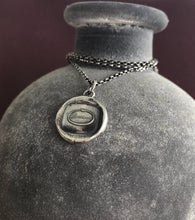 Load image into Gallery viewer, Persevere, don&#39;t give up.  Antique wax letter seal.  Sterling pendant.