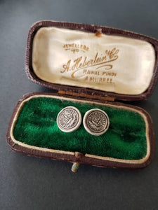 Such is life earrings, ship on rough seas. Antique wax letters seal studs.
