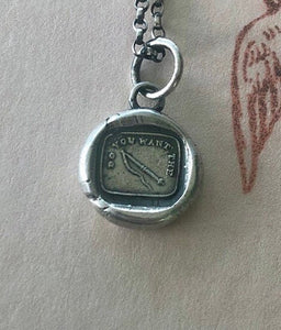 Do you want the whip? Do you want a lashing? Do you want to be punished?  Antique wax letter seal jewellery...