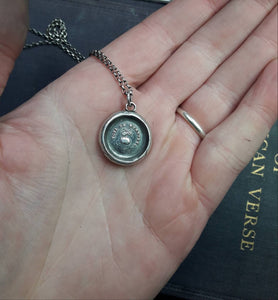 You deserve it! Vous la meritez..... encouragement gift.  You deserve it all.  You are worthy.  Positive vibes antique wax seal necklace.