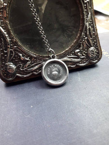 You deserve it! Vous la meritez..... encouragement gift.  You deserve it all.  You are worthy.  Positive vibes antique wax seal necklace.