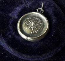Load image into Gallery viewer, I never retreat..... let your light shine always!. Sterling silver antique wax letter seal pendant.  dating from the 18th century.