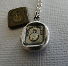 Load image into Gallery viewer, Time will Unite Us…. wax seal impression, sterling silver, SWALK, antique seal impression
