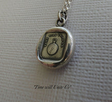 Load image into Gallery viewer, Time will Unite Us…. wax seal impression, sterling silver, SWALK, antique seal impression