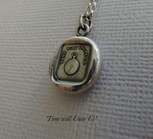 Load image into Gallery viewer, Time will Unite Us…. wax seal impression, sterling silver, SWALK, antique seal impression