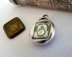 Time will Unite Us…. wax seal impression, sterling silver, SWALK, antique seal impression