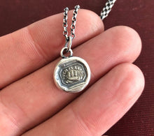 Load image into Gallery viewer, Such is life. Tiny antique wax letter seal pendant.
