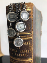 Load image into Gallery viewer, Such is life. Tiny antique wax letter seal pendant.