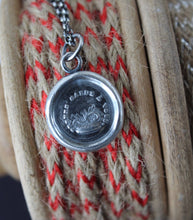 Load image into Gallery viewer, Sterling silver Antique wax seal pendant.  Snakes in the grass, warning.  Beware, protection pendant.