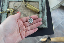 Load image into Gallery viewer, Sterling silver Antique wax seal pendant.  Snakes in the grass, warning.  Beware, protection pendant.