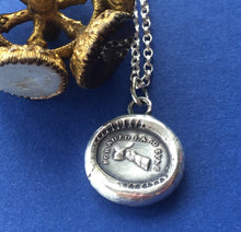 Load image into Gallery viewer, New Years Eve, For Auld Lang Syne. Lovely Sterling silver, antique wax letter seal pendant. New Years Eve amulet