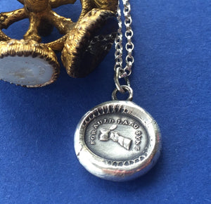 New Years Eve, For Auld Lang Syne. Lovely Sterling silver, antique wax letter seal pendant. New Years Eve amulet