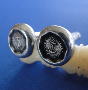 Proved by the Storm cufflinks .... antique wax seal, sterling silver, survivor, succeed, successful emblem