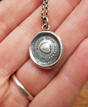 Load image into Gallery viewer, Oak leaf pendant. I remain faithful. Je ne change  qu&#39;en mourant. Antique wax seal pendant.